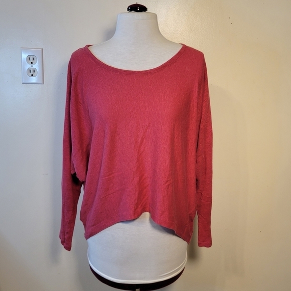 Witchery: Women's S/M 100% Linen Dolman Sleeve High-Low Loose fit Wide neck Top - Picture 1 of 9